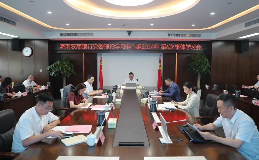 海南农商银行党委理论学习中心组召开2024年第6次集体学习会议